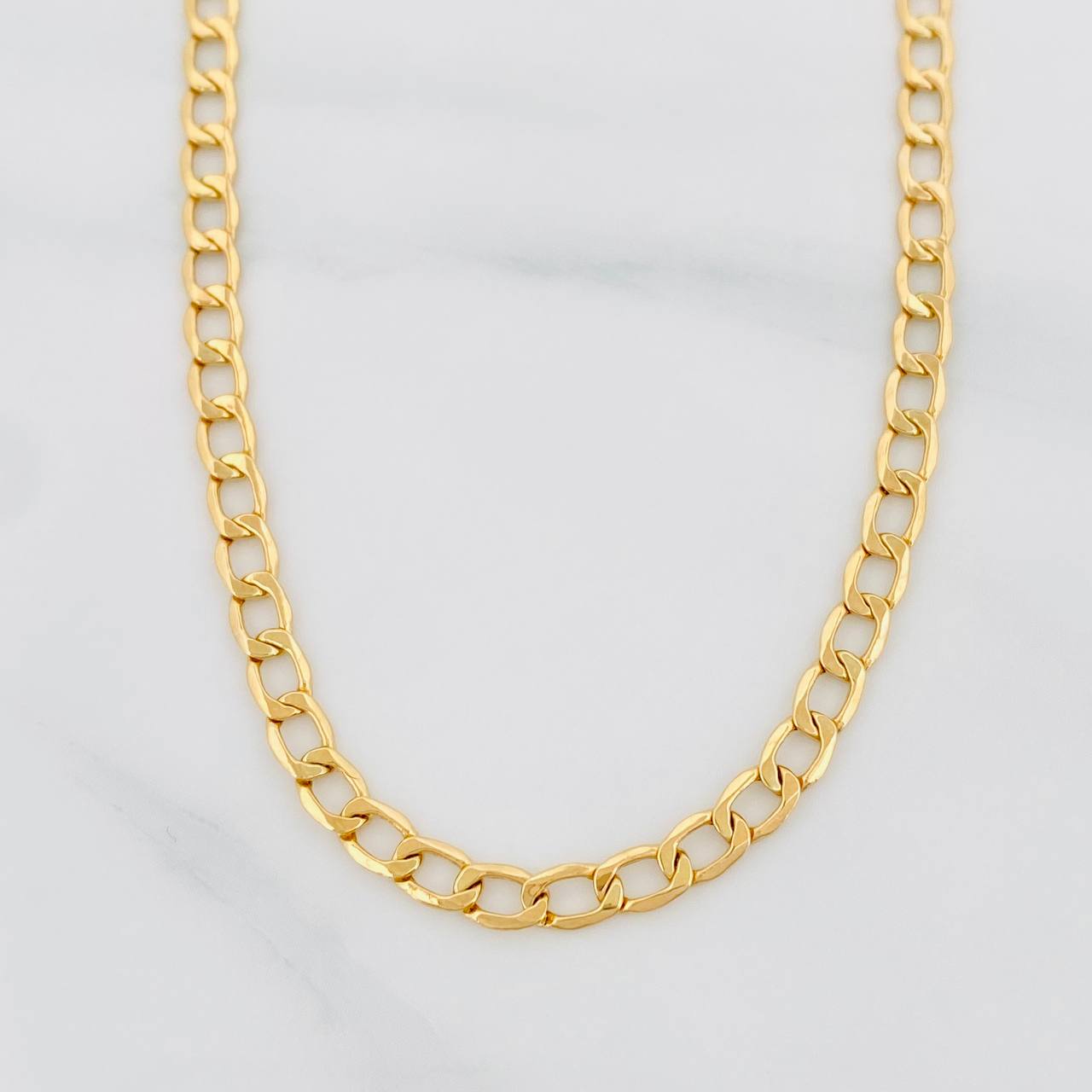 Cadena Cubana 5.35g / 60cm / 3.44mm Oro Amarillo 18K
