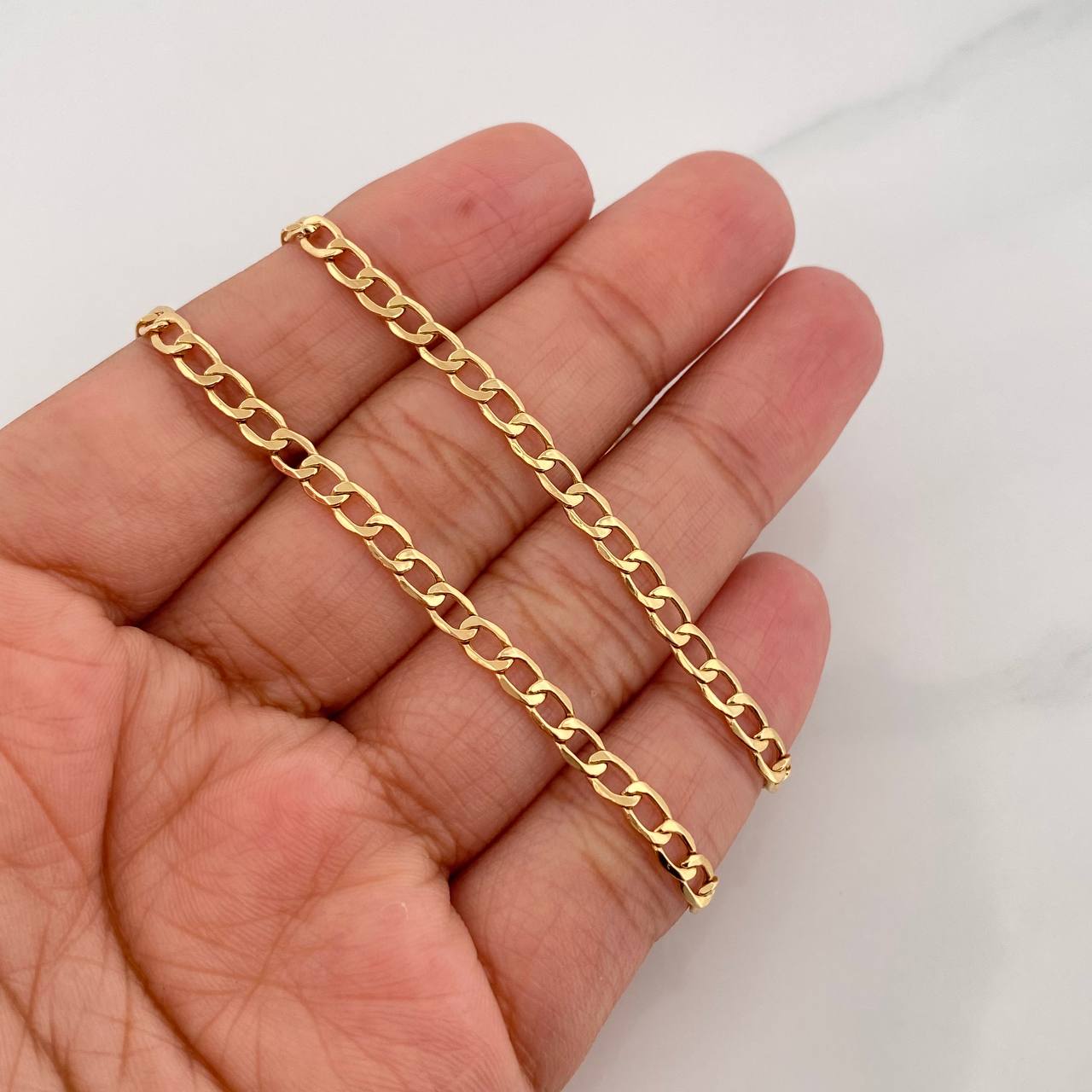 Cadena Cubana 6.15g / 60cm / 3.44mm Oro Amarillo 18K