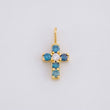 Dije Cruz Zafiros 30pts 0.45g / 1.4cm Oro Amarillo 18K