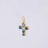 Dije Cruz Zafiros 30pts 0.45g / 1.4cm Oro Amarillo 18K