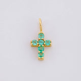 Dije Cruz Esmeraldas 12pts 0.35g / 1.3cm Oro Amarillo 18K