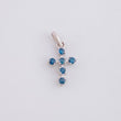 Dije Cruz Burbuja Diamantes 10pts 0.3g / 1.3cm Oro Blanco 18K