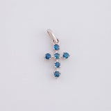 Dije Cruz Burbuja Diamantes 10pts 0.3g / 1.3cm Oro Blanco 18K