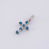 Dije Cruz Burbuja Diamantes 10pts 0.3g / 1.3cm Oro Blanco 18K