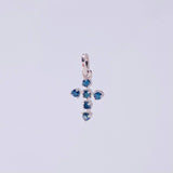 Dije Cruz Burbuja Diamantes 10pts 0.3g / 1.3cm Oro Blanco 18K