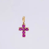 Dije Cruz Rubíes 30pts 0.45g / 1.4cm Oro Amarillo 18K