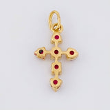 Dije Cruz Burbuja Rubíes 25pts 0.55g / 1.5cm Oro Amarillo 18K