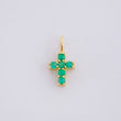 Dije Cruz Esmeraldas 12pts 0.4g / 1.4cm Oro Amarillo 18K