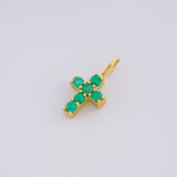 Dije Cruz Esmeraldas 12pts 0.4g / 1.4cm Oro Amarillo 18K