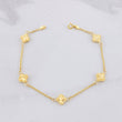 Pulso Aro Seguido Trébol Diamantado 2.6g / 18.2cm / 1.55mm Oro Amarillo 18K
