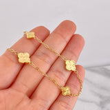 Pulso Aro Seguido Trébol Diamantado 2.55g / 18.5cm / 1.65mm Oro Amarillo 18K