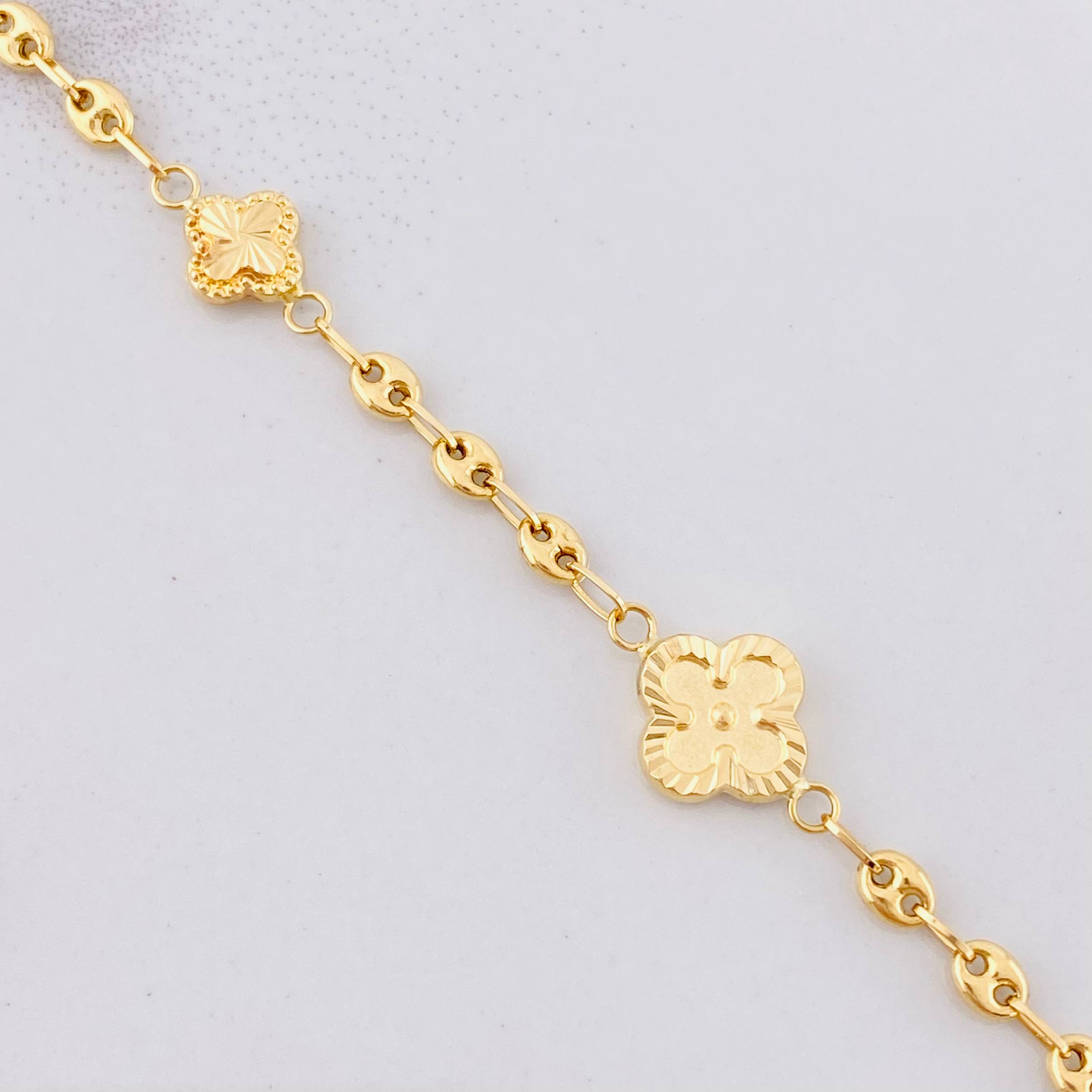 Pulso GC Trébol Diamantado 3.15g / 18.7cm / 1.65mm Oro Amarillo 18K