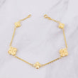 Pulso Aro Seguido Trébol Diamantado 3g / 18.3cm / 1.55mm Oro Amarillo 18K