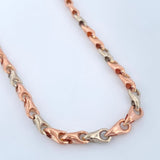 Cadena Rustica Espiga 9.95gr / 48cm / Dos Oros Blanco Rosa 18K $