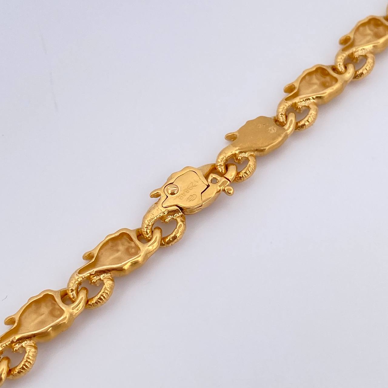 Cadena Rustica Elefantes 76.85gr / 60cm / 8.6mm Oro Amarillo Nac.Esp. 18K $