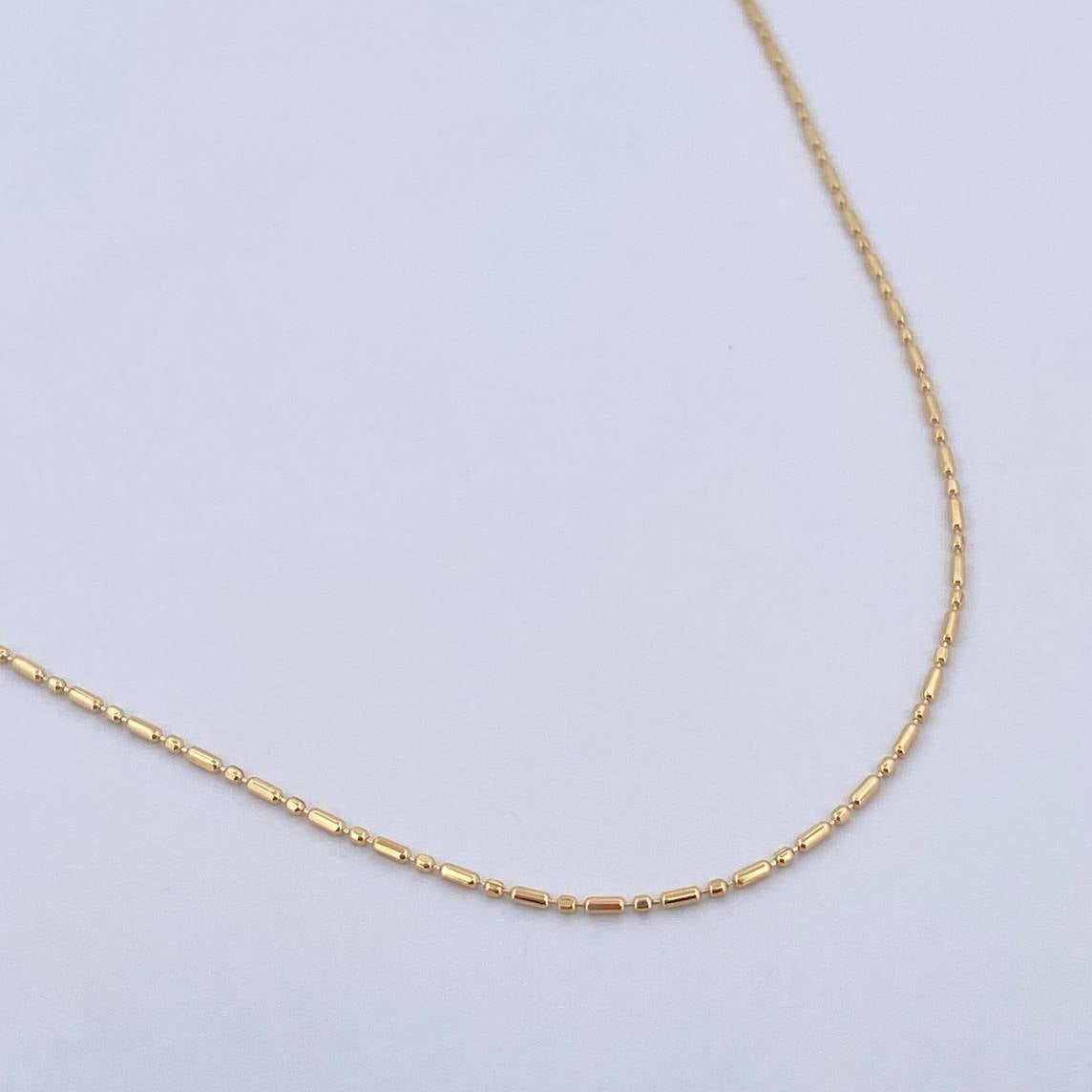 Cadena Morse 1.45g / 45cm / 0.75mm Oro Amarillo 18K