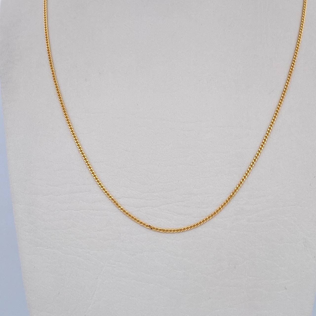 Cadena Mini Cubana 2.4gr / 45.7cm / 1.1mm Oro Amarillo +1 18K $