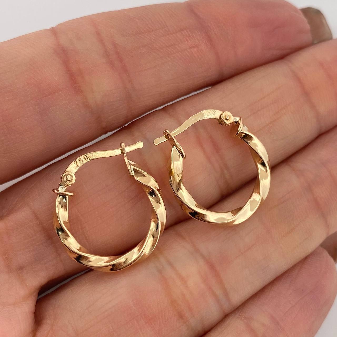 Candongas Kari 1.85gr / 2cm / Entorchadas Oro Amarillo 18K