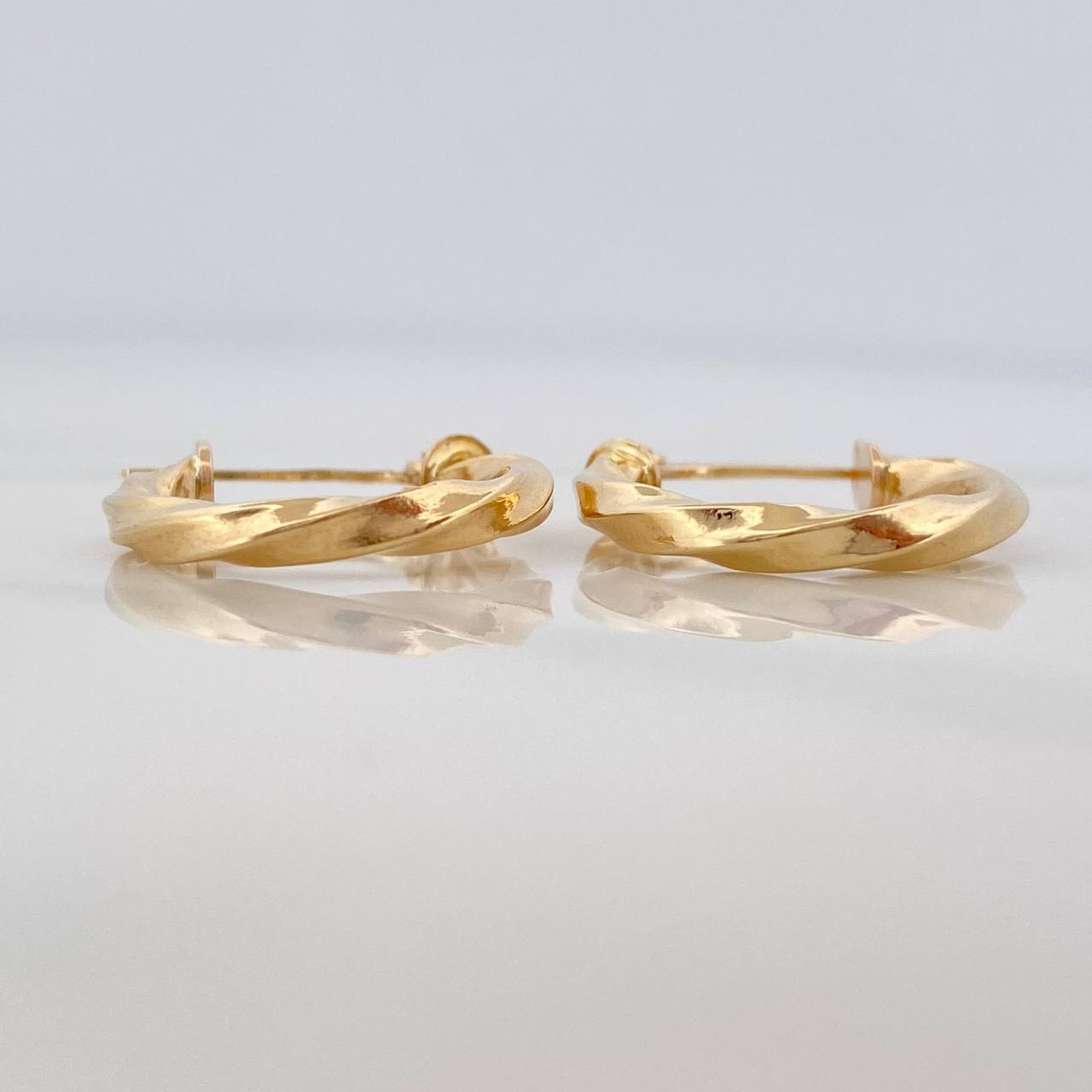 Candongas Kari 1.85gr / 2cm / Entorchadas Oro Amarillo 18K