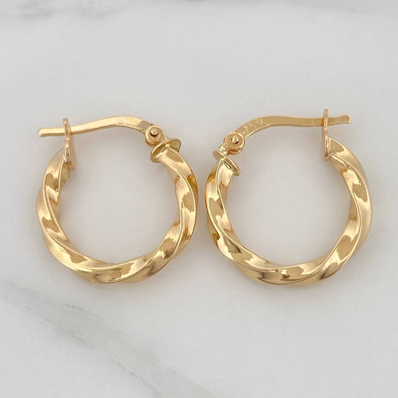 Candongas Kari 1.85gr / 2cm / Entorchadas Oro Amarillo 18K