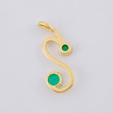 Dije Cola De Dragon Esmeraldas 39Pts 1.45 g / 2.4 cm Oro Amarillo 18K