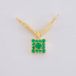 Dije Doble V Cuadrada Esmeralda 23Pts 1.05 g / 1.4 cm Oro Amarillo 18K
