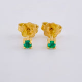 Topos Cuatro Garras Esmeralda 12Pts 1.15 g / 2.8 mm Oro Amarillo 18K