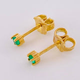 Topos Cuatro Garras Esmeralda 12Pts 1.15 g / 2.8 mm Oro Amarillo 18K