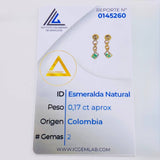Topos Cubo Esmeralda 17Pts 1.55 g / 1.4 cm Oro Amarillo 18K