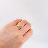 Anillo Trebol Esmeraldas 7Pts 1.8 g / T6 1/2 Oro Amarillo 18K