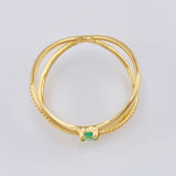 Anillo Infinito Tridimensional Esmeralda 15Pts 2.2 g / T6 1/2 Oro Amarillo 18K