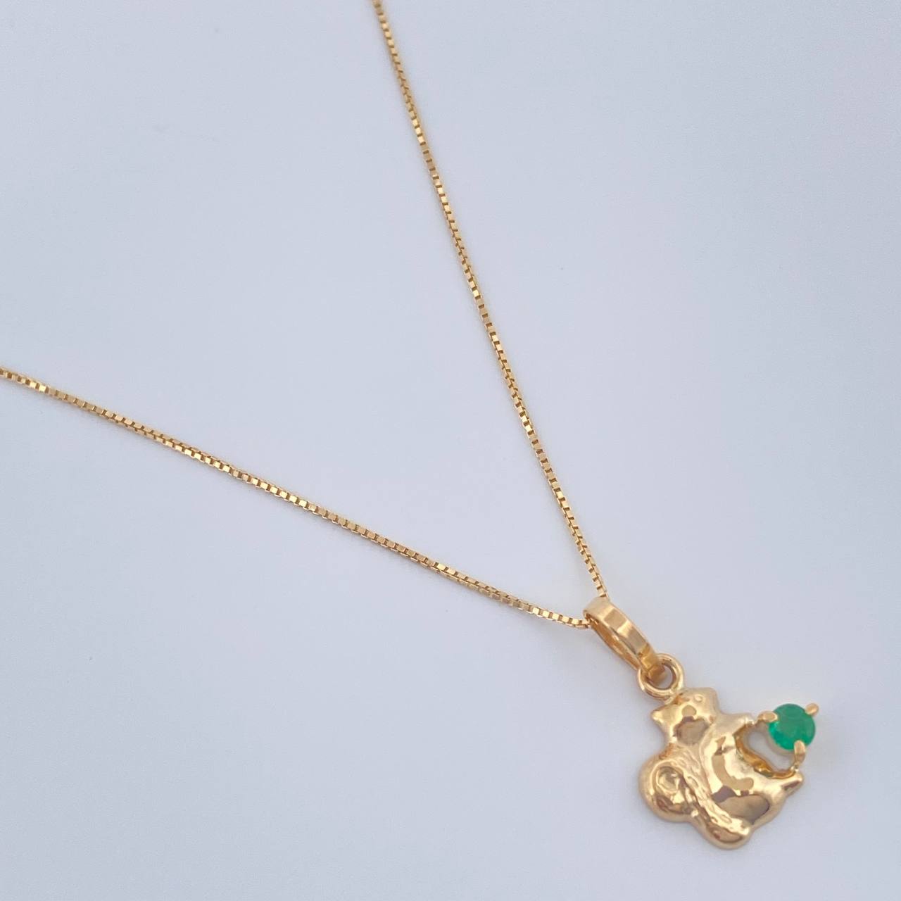 Set Veneciana+Ardilla Esmeralda 05 Pts 1.4gr / 49.8cm / 0.5mm Oro Amarillo 18K %