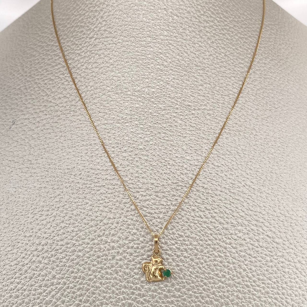 Set Veneciana+Ardilla Esmeralda 05 Pts 1.4gr / 49.8cm / 0.5mm Oro Amarillo 18K %