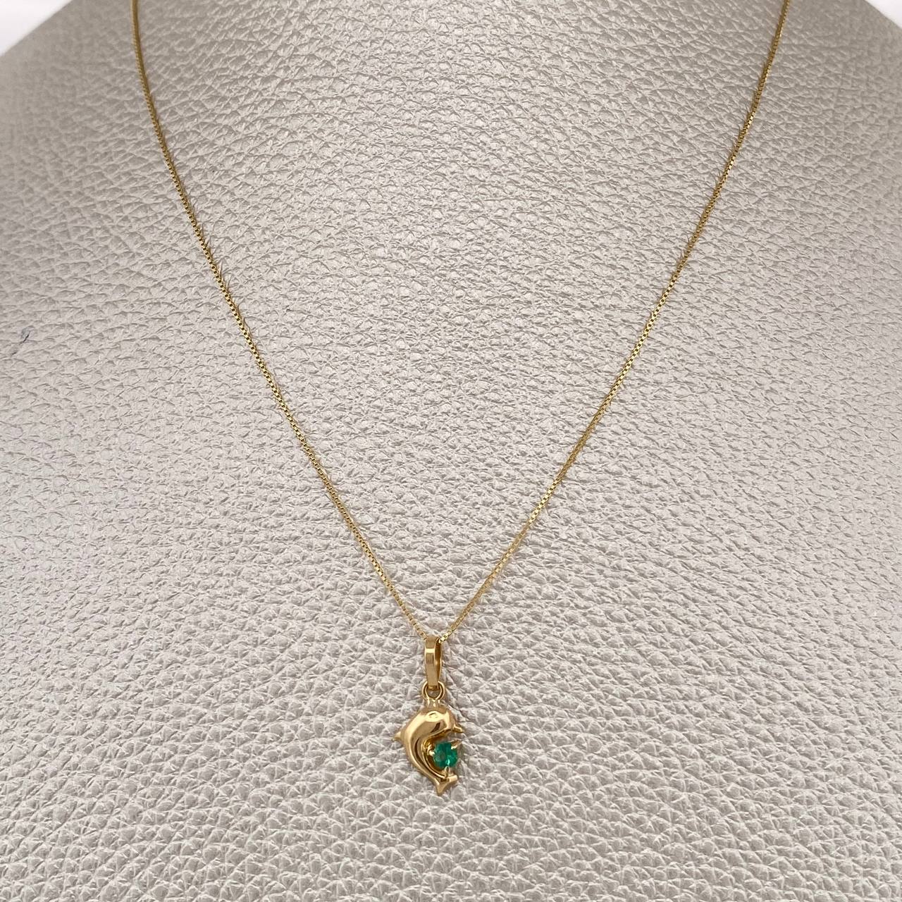 Set Veneciana+Delfin Esmeralda 08 Pts 1.4gr / 50.8cm / 0.46mm Oro Amarillo 18K %