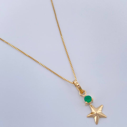 Set Veneciana+ Estrella Esmeralda 11 Pts 1.3gr / 50cm / 0.56mm Oro Amarillo 18K %