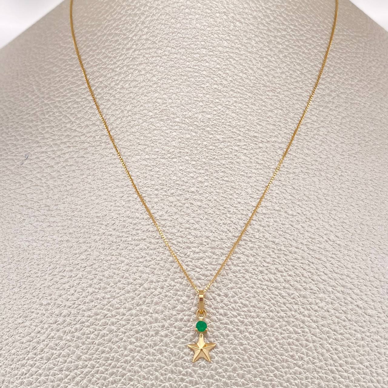 Set Veneciana+ Estrella Esmeralda 11 Pts 1.3gr / 50cm / 0.56mm Oro Amarillo 18K %