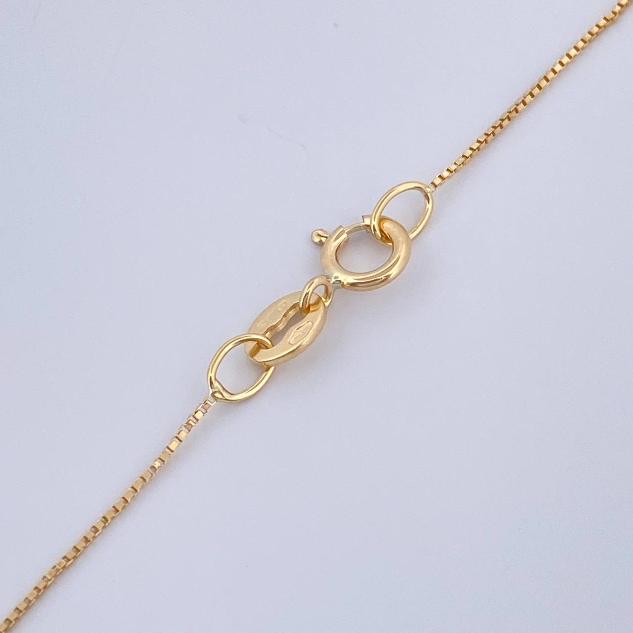 Set Veneciana+ Cruz Plana Esmeralda 05 Pts 1.3gr / 50.2cm / 0.46mm Oro Amarillo 18K %