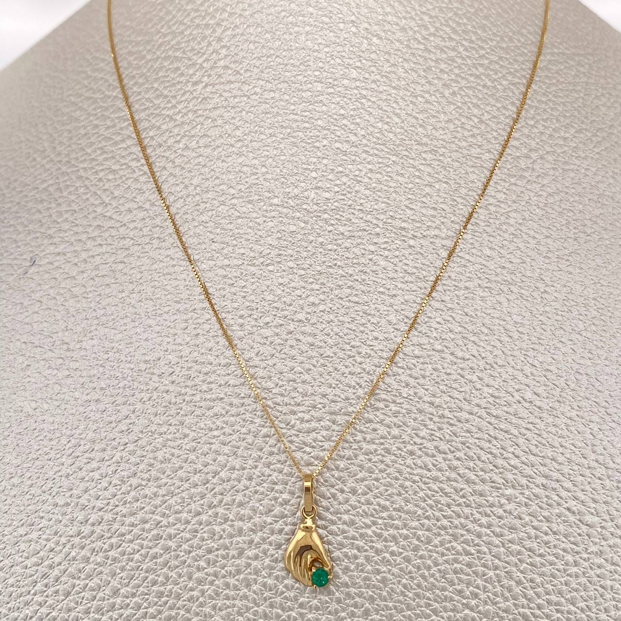 Set Veneciana+Mano Esmeralda 08 Pts 1.4gr / 50.3cm / 0.53mm Oro Amarillo 18K %