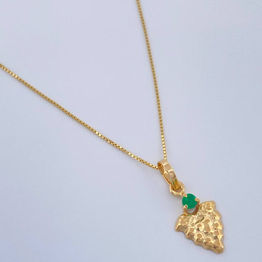 Set Veneciana+Uva Esmeralda 04 Pts 1.4gr / 50cm / 0.5mm Oro Amarillo 18K %