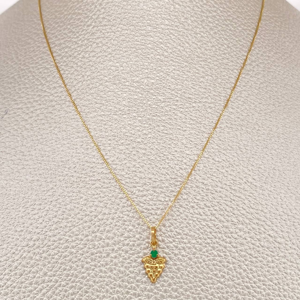Set Veneciana+Uva Esmeralda 04 Pts 1.4gr / 50cm / 0.5mm Oro Amarillo 18K %