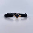 Pulsera Negra Trebol  0.8gr / Onix Negro Oro Amarillo Nac.Esp. 18K &