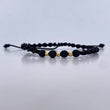 Pulsera Negra 0.25gr / 3mm Bolas Diamantadas Neoprenos Oro Amarillo 18K (A.C)