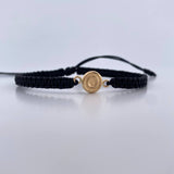 Pulsera Negra Letra O 0.4gr / Oro Amarillo 18K &
