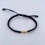 Pulsera Negra Letra F 0.4gr / Oro Amarillo 18K &