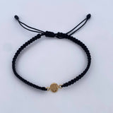 Pulsera Negra Virgen Milagrosa 0.3gr / Oro Amarillo 18K &