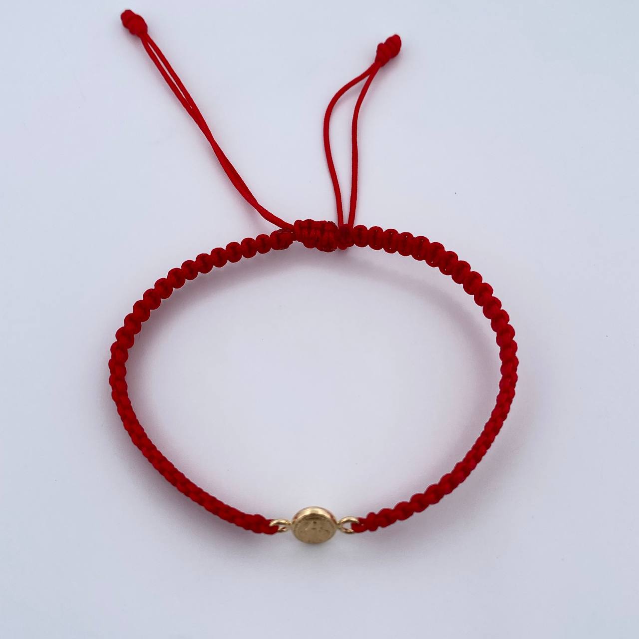 Pulsera Roja Virgen Milagrosa 0.3gr / Oro Amarillo 18K &