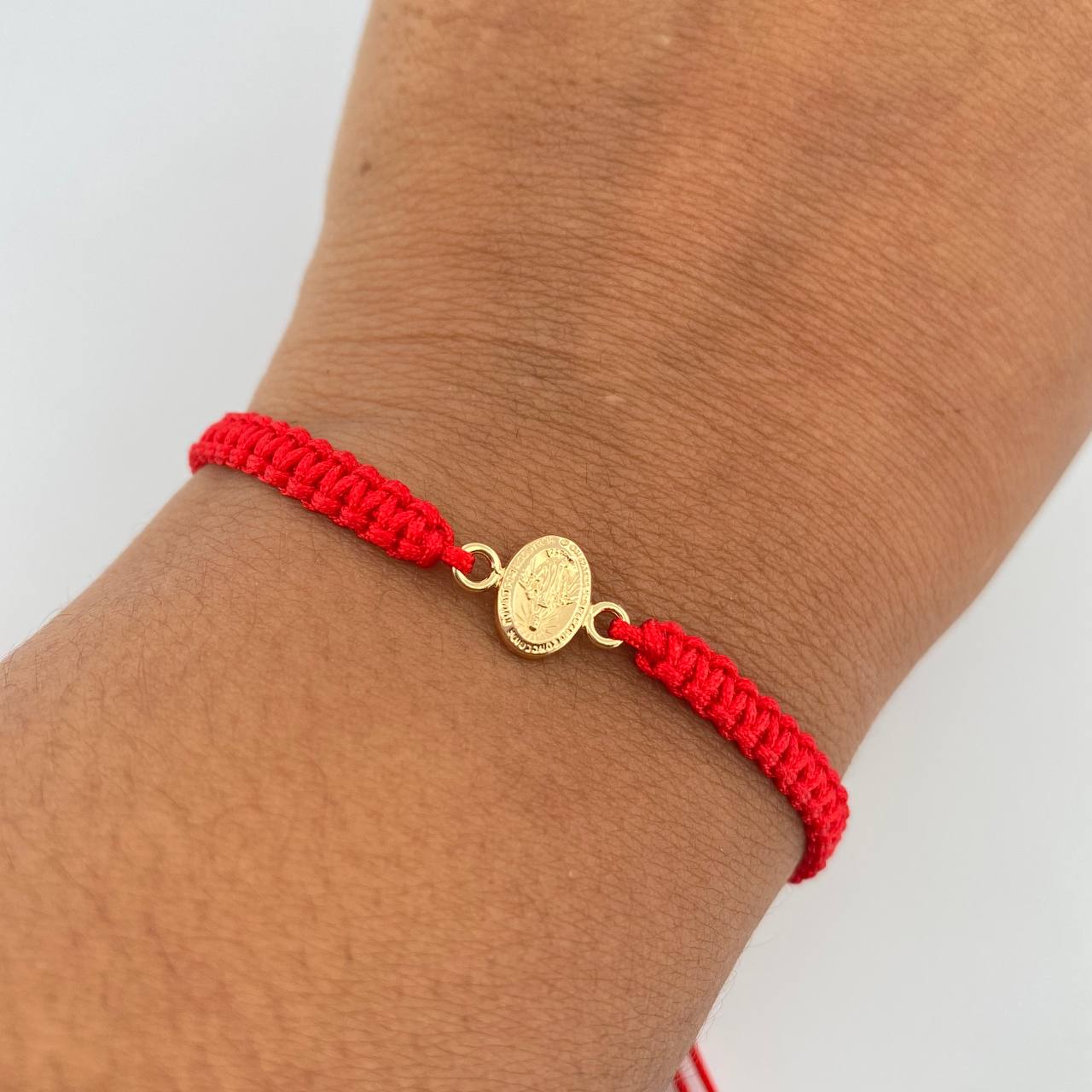 Pulsera Roja Virgen Milagrosa 0.3gr / Oro Amarillo 18K &