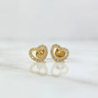 Topos Corazón Silueta 0.9gr / 7mm Circones Blancos Oro Amarillo 18K ©