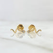 Topos Serpiente 0.75gr / 10mm Circon Blanco Oro Amarillo 18K