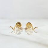 Topos Serpiente 0.7gr / 1cm / Circon Blanco Oro Amarillo 18K ©
